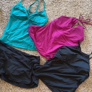 Large athleta swim lot of four